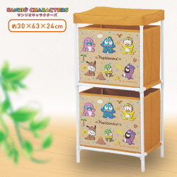 【オレンジ】サンリオキャラクターズ はぴだんぶい2段収納ボックス