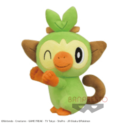 【D:サルノリ】ポケットモンスター ほぺぴた ぬいぐるみ〜ヤドン・ヒコザル・ツタージャ・サルノリ〜