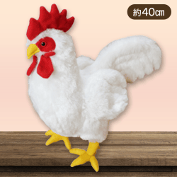 【ニワトリ白】リアルなアニマルぬいぐるみ ニワトリとハクチョウ