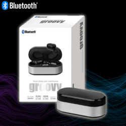 【シルバー】アルミケース入り TWSイヤホン groovy