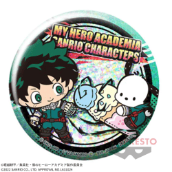 【緑谷出久×ポチャッコ】僕のヒーローアカデミア×サンリオキャラクターズ ホログラム缶バッジ