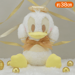 ドナルドダック 赤いほっぺ メガジャンボホワイトゴールド照れポーズぬいぐるみ