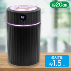 【ブラック】温度・湿度表示イルミネーション超音波加湿器