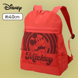 【レッド】ミッキーマウス プレミアムビッグメッシュポケットリュック