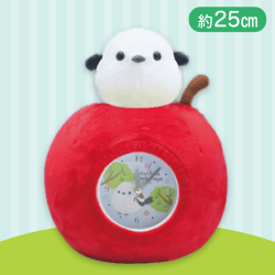 【赤い実】ふくふくシマエナガちょこんとぬいぐるみ時計