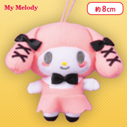 【マイメロディ(パステル)】マイメロディ・クロミ 黒リボンファッションマスコット