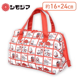 【レッド】シモジマがまぐちランチトートバッグ