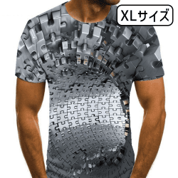 【B柄(XL)】トリックTシャツ 二度見する穴