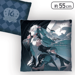【黒背景】初音ミク Happy 16th Birthday おおきなスクエアクッション