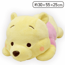 くまのプーさん 赤いほっぺ 寝そべり スーパーラージぬいぐるみ パステルカラーVer.