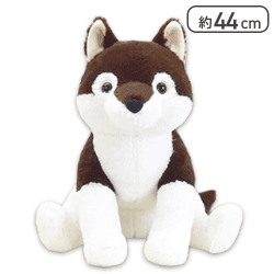 【ダークブラウン】くったりオオカミBIG