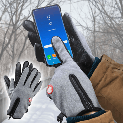 防寒防風グローブ グレー