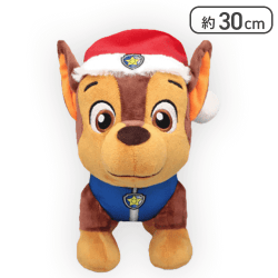 【チェイス】パウ・パトロール サンタ帽子BIGぬいぐるみ-チェイス&マーシャル-