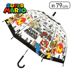 【ブラック】 ビニール傘スーパーマリオ