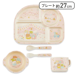 【ピンク】すみっコぐらし すみっコベビー プレミアムバンブーファイバー食器セット
