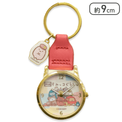 【レッド】映画すみっコぐらし3 チャーム付きミニ時計