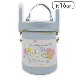 【スカイブルー】すみっコぐらし レザー風ドラムポシェット