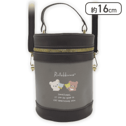 【ブラック】リラックマ Rilakkuma Style レザー風ドラムポシェット