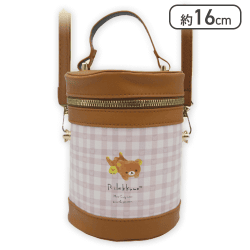 【チェック】リラックマ Rilakkuma Style レザー風ドラムポシェット
