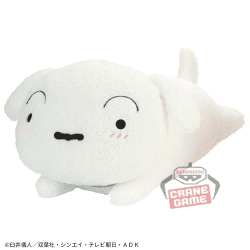 【シロ】クレヨンしんちゃん ねそべりポーズぬいぐるみ-シロとぶりぶりざえもん-