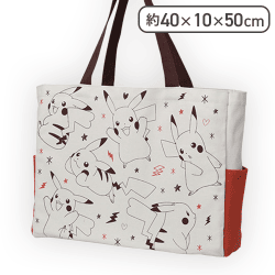 【ピカチュウ】ポケットモンスター プレミアムサイドポケット付トートバッグ -ピカチュウ&イーブイ-