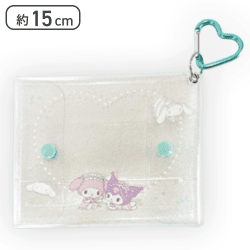 【マイメロ&クロミ&シナモ(ヘッドドレス)】サンリオキャラクターズ 推しごとダイアリーカラビナ付きクリアポーチ
