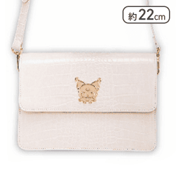 【ホワイト】クロミ ロングストラップクロコダイル風ショルダーバッグ