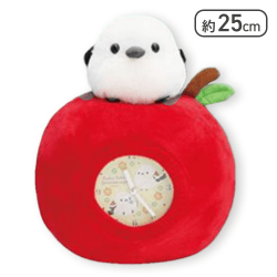 【赤い実】ふくふくシマエナガ ちょこんとぬいぐるみ時計2