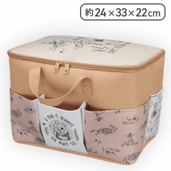 【ベージュ】くまのプーさん 【FDM】大きなポッケ付きバスケット