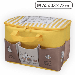 【イエロー】くまのプーさん 【FDM】大きなポッケ付きバスケット