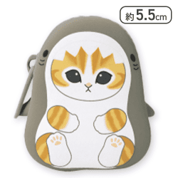 【グレー×ブラウン】mofusand サメにゃんシリコンポーチ