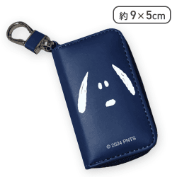 【ネイビー】スヌーピーレザーキーケース