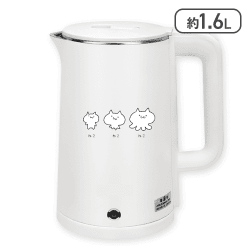 【ホワイト】たこねこ 大容量電気ケトル