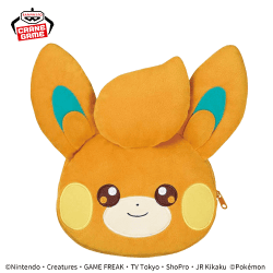 【パモ】ポケットモンスター 大きい顔型ぬいぐるみポーチ-ピカチュウ・パモ・パピモッチ-