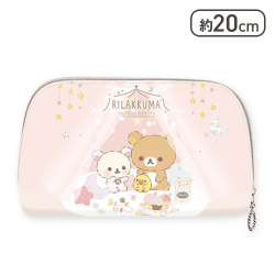 【ピンク】リラックマ パジャマパーティー クリアマルチポーチ