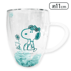 【グリーン&ブルー】スヌーピー ダブルウォールグラス