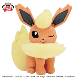 【ブースター】ポケットモンスター ほぺぴた ぬいぐるみ-ブースター・ヒノアラシ・ポカブ-