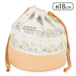 【イエロー&オレンジ】すみっコぐらし ふしぎなおともだち 巾着ポーチ