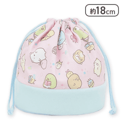 【ピンク&ブルー】すみっコぐらし ふしぎなおともだち 巾着ポーチ