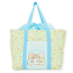 【グリーン】すみっコぐらし ようこそ!たべもの王国 巾着保冷バッグ