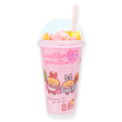 【ピンク】すみっコぐらし しっぽずダイナー ストロー付きスイーツクリアタンブラー
