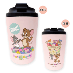 【ピンク】トム&ジェリー フラップ式ステンレスタンブラー3
