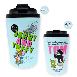 【ブルー】トム&ジェリー フラップ式ステンレスタンブラー3