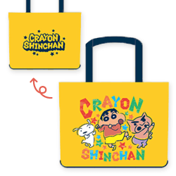 【イエロー】クレヨンしんちゃん 底マチBIGトートバッグ