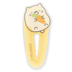 【ねこ(ライトオレンジ)】すみっコぐらし ようこそ!たべもの王国 ヘアクリップ