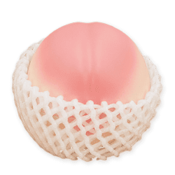 【モモ】FANS ネット付き!果物スクイーズマスコット