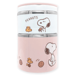 【ピンク】スヌーピー 保温2段ステンレスランチポット6