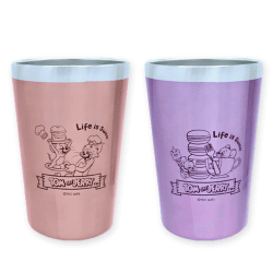 【ライトレッド&パープル】トム&ジェリー なかよしステンレスペアタンブラー2