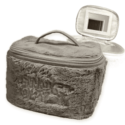 【グレー】スヌーピー フェイクファーバニティバッグ