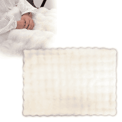 【ホワイト】ラビットファータッチもこもこブランケット